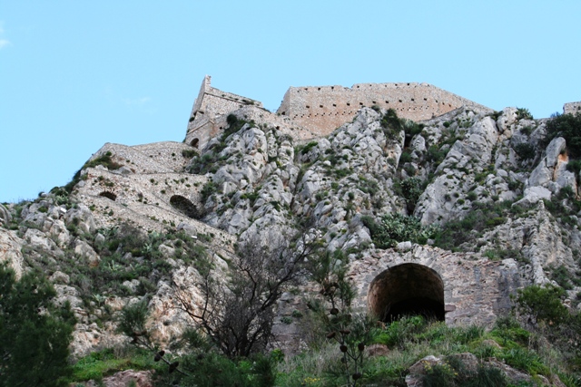 Nafplio - The covered access of the Palamidi fortress steps